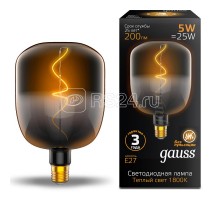 Лампа светодиодная Filament V140-DC 5Вт 200лм 1800К E27 140х204мм черн. Gauss 1008802105