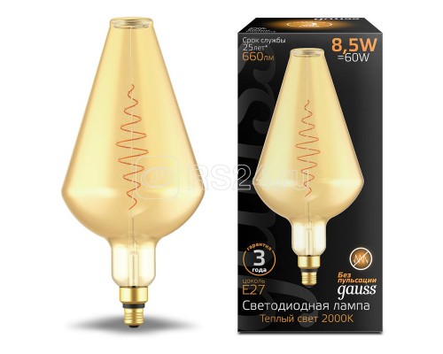 Лампа светодиодная Filament Vase 8.5Вт 660лм 2000К E27 Amber Gauss 180802105