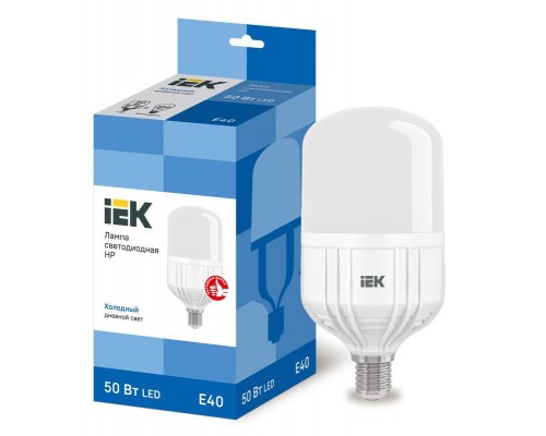 Лампа светодиодная HP 50Вт 230В 6500К E40 ИЭК LLE-HP-50-230-65-E40