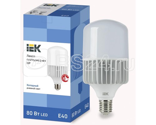 Лампа светодиодная HP 80Вт 230В 6500К E40 ИЭК LLE-HP-80-230-65-E40