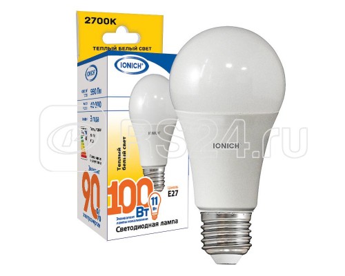 Лампа светодиодная ILED-SMD2835-A60-11-990-220-2.7-E27 IONICH 1614
