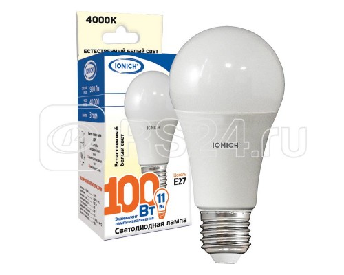 Лампа светодиодная ILED-SMD2835-A60-11-990-220-4-E27 IONICH 1562