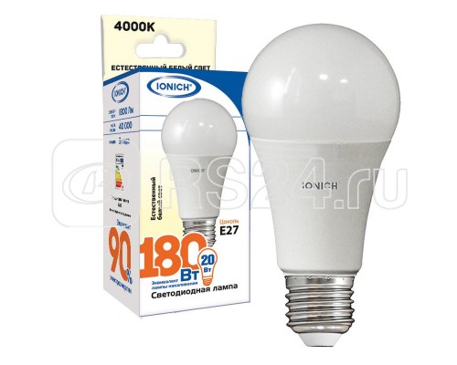 Лампа светодиодная ILED-SMD2835-A60-20-1800-220-4-E27 IONICH 1560