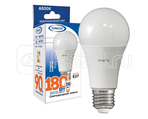 Лампа светодиодная ILED-SMD2835-A60-20-1800-220-6.5-E27 IONICH 1561