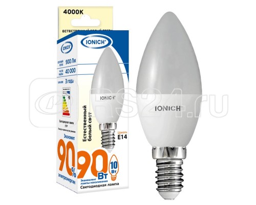 Лампа светодиодная ILED-SMD2835-C37-10-900-220-4-E14 IONICH 1551