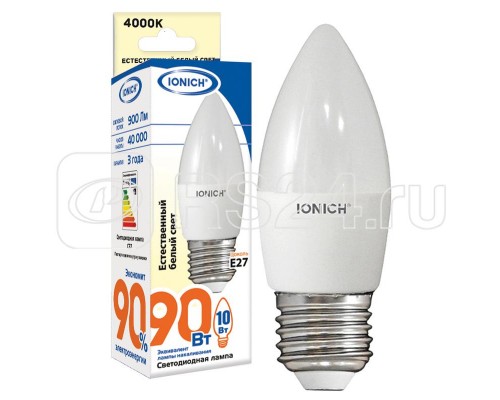 Лампа светодиодная ILED-SMD2835-C37-10-900-220-4-E27 IONICH 1552