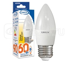 Лампа светодиодная ILED-SMD2835-C37-6-540-230-2.7-E27 C37 6Вт Свеча 2700К тепл. бел. E27 230В IONICH 1631