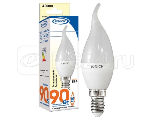 Лампа светодиодная ILED-SMD2835-CW37-10-900-220-4-E14 IONICH 1553