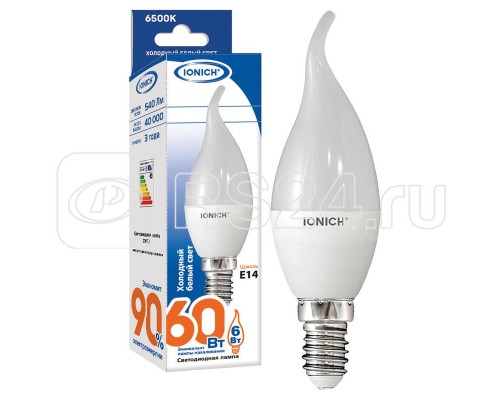 Лампа светодиодная ILED-SMD2835-CW37-6-540-220-6.5-E14 (1120) IONICH 1608