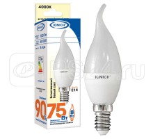 Лампа светодиодная ILED-SMD2835-CW37-8-720-230-4-E14  CW37 8Вт Свеча на ветру 4000К бел. Е14 230В IONICH 1637