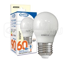 Лампа светодиодная ILED-SMD2835-G45-6-540-220-4-E27 (0158) IONICH 1542