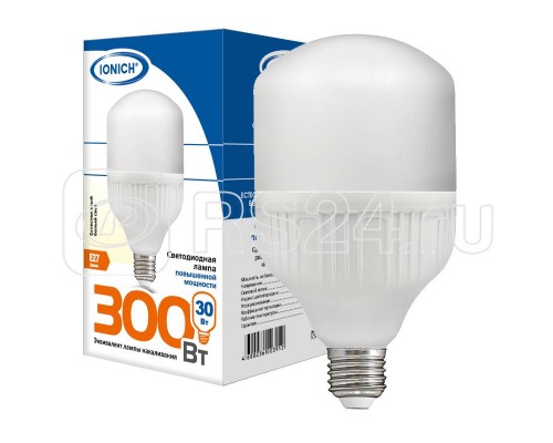 Лампа светодиодная ILED-SMD2835-Т100-30-2700-220-4-E27 IONICH 1505