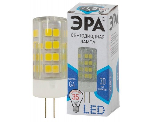 Лампа светодиодная JC-3.5w-220V-corn ceramics-840-G4 280лм ЭРА Б0027856