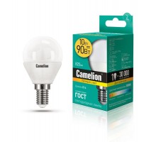 Лампа светодиодная LED10-G45/830/E14 10Вт 220В Camelion 13565