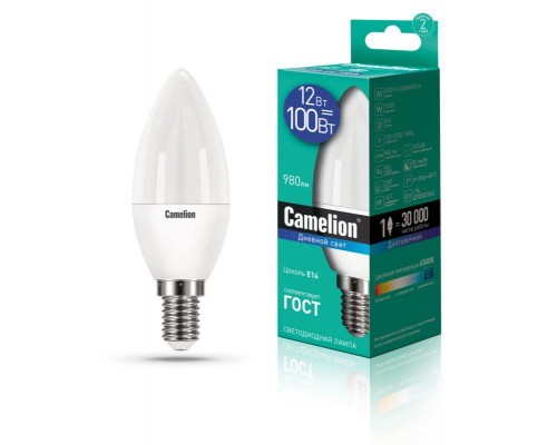 Лампа светодиодная LED12-C35/865/E14 12Вт 220В Camelion 13691
