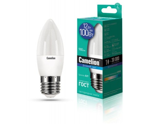 Лампа светодиодная LED12-C35/865/E27 12Вт 220В Camelion 13692