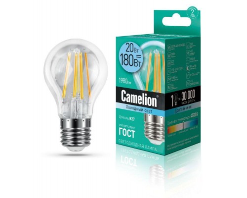 Лампа светодиодная LED20-A60-FL/845/E27 20Вт 220В Camelion 13719