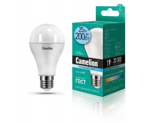 Лампа светодиодная LED25-A65/845/E27 25Вт 220В Camelion 13572