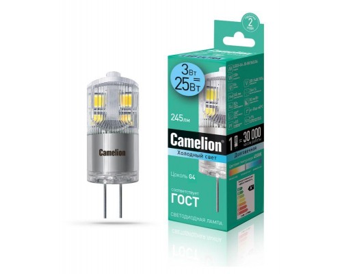 Лампа светодиодная LED3-G4-JD-NF/845/G4 3Вт 220В Camelion 13863