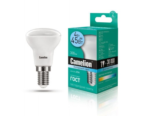 Лампа светодиодная LED4-R39/845/E14 4Вт 220В Camelion 13354