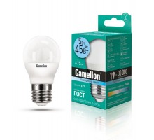 Лампа светодиодная LED5-G45/845/E27 5Вт шар 4500К бел. E27 405лм 220-240В Camelion 12030