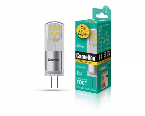 Лампа светодиодная LED5-G4-JC-NF/830/G4 5Вт 12В AC/DC Camelion 13749