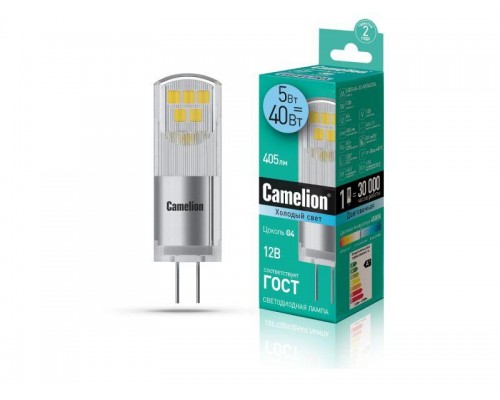 Лампа светодиодная LED5-G4-JC-NF/845/G4 5Вт 12В AC/DC Camelion 13750