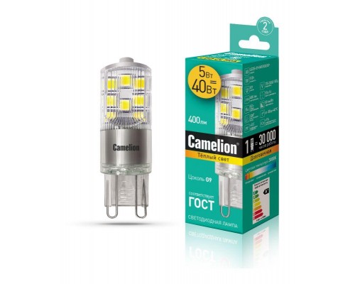 Лампа светодиодная LED5-G9-NF/830/G9 5Вт 220В Camelion 13704