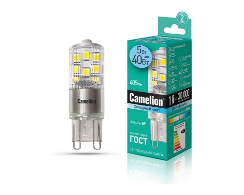 Лампа светодиодная LED5-G9-NF/845/G9 5Вт 220В Camelion 13705