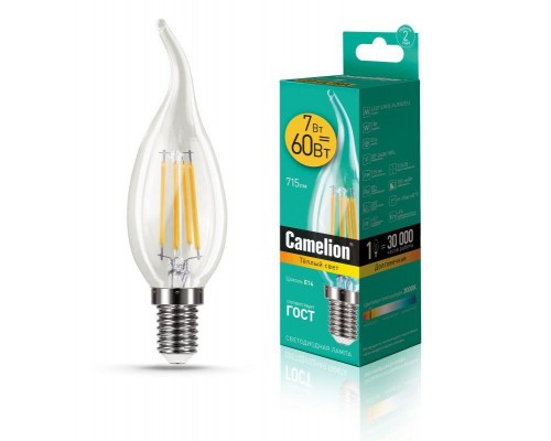 Лампа светодиодная LED7-CW35-FL/830/E14 7Вт 220В Camelion 13454