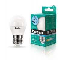Лампа светодиодная LED7-G45/845/E27 7Вт шар 4500К бел. E27 560лм 220-240В Camelion 12072