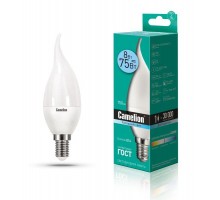 Лампа светодиодная LED8-CW35/845/E14 8Вт свеча на ветру 4500К бел. E14 750лм 220В Camelion 12388