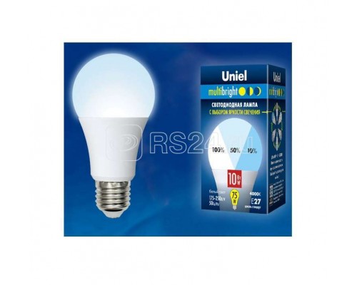 Лампа светодиодная LED-A60-10W/NW/E27/FR/MB грушевидная PLM11WH форма А мат. Multibright бел. 4000К 100-50-10 упак. картон Uniel UL-00002372