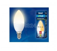 Лампа светодиодная LED-A60-10W/WW/E27/FR/MB грушевидная PLM11WH форма А мат. Multibright свет теплый бел. 3000К 100-50-10 упак. картон Uniel UL-00002371