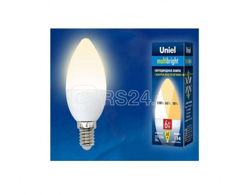 Лампа светодиодная LED-A60-10W/WW/E27/FR/MB грушевидная PLM11WH форма А мат. Multibright свет теплый бел. 3000К 100-50-10 упак. картон Uniel UL-00002371