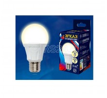Лампа светодиодная LED-A60 10W/WW/E27/FR грушевидная PLP01WH форма А мат. серия ЯРКАЯ свет теплый бел. 3000К упак. картон Uniel UL-00001524