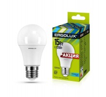 Лампа светодиодная LED-A60-15W-E27-4K ПРОМО ЛОН 15Вт Е27 4500К 220-240В Ergolux 13638
