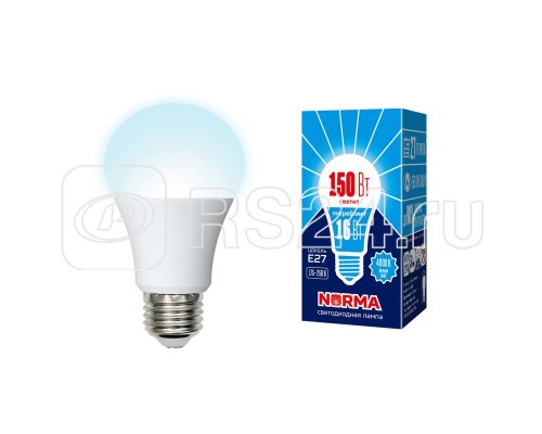 Лампа светодиодная LED-A60-16W/NW/E27/FR/NR Norma мат. картон Volpe UL-00004026