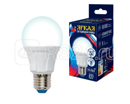 Лампа светодиодная LED-A60 18W/4000K/E27/FR PLP01WH Яркая мат. картон Uniel UL-00005037