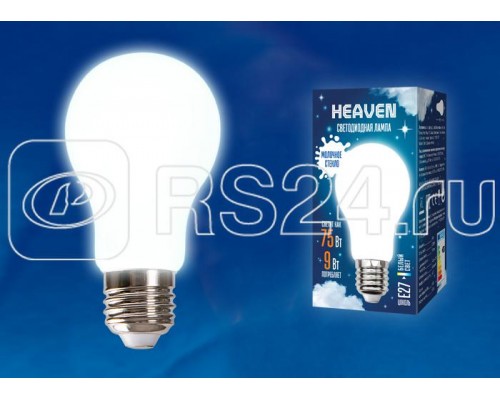 Лампа светодиодная LED-A60-9W/4000K/E27/FR GLH01WH Heaven мат. картон Uniel UL-00004842