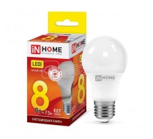 Лампа светодиодная LED-A60-VC 8Вт 230В E27 3000К 720Лм IN HOME 4690612024004