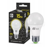 Лампа светодиодная LED-A60-black 15Вт 230В Е27 3000К 1350лм ASD 4690612034416