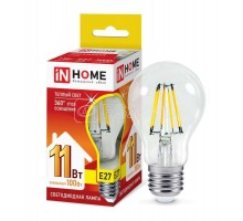 Лампа светодиодная LED-A60-deco 11Вт 230В Е27 3000К 990лм прозр. IN HOME 4690612026121