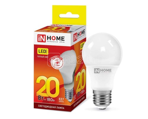 Лампа светодиодная LED-A65-VC 20Вт 230В E27 3000К 1800лм IN HOME 4690612020297