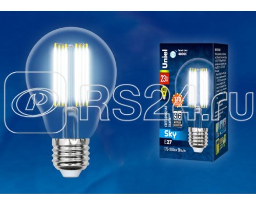 Лампа светодиодная LED-A70-23W/4000K/E27/CL PLS02WH Sky прозр. картон Uniel UL-00005898