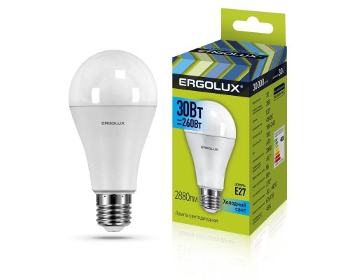 Лампа светодиодная LED-A70-30W-E27-4K ЛОН 30Вт E27 4500К 180-240В Ergolux 14229