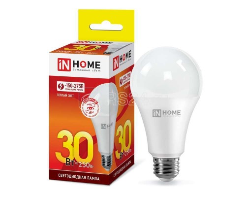 Лампа светодиодная LED-A70-VC 30Вт 230В E27 3000К 2700лм IN HOME 4690612024127