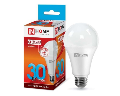 Лампа светодиодная LED-A70-VC 30Вт 230В E27 4000К 2700лм IN HOME 4690612024141
