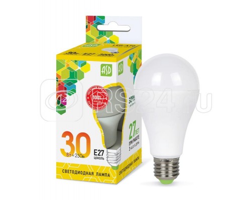 Лампа светодиодная LED-A70-std 30Вт 230В E27 3000К 2700лм ASD 4690612024639