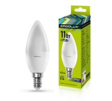 Лампа светодиодная LED-C35-11W-E14-6K Свеча 11Вт E14 6500К 172-265В Ergolux 13620